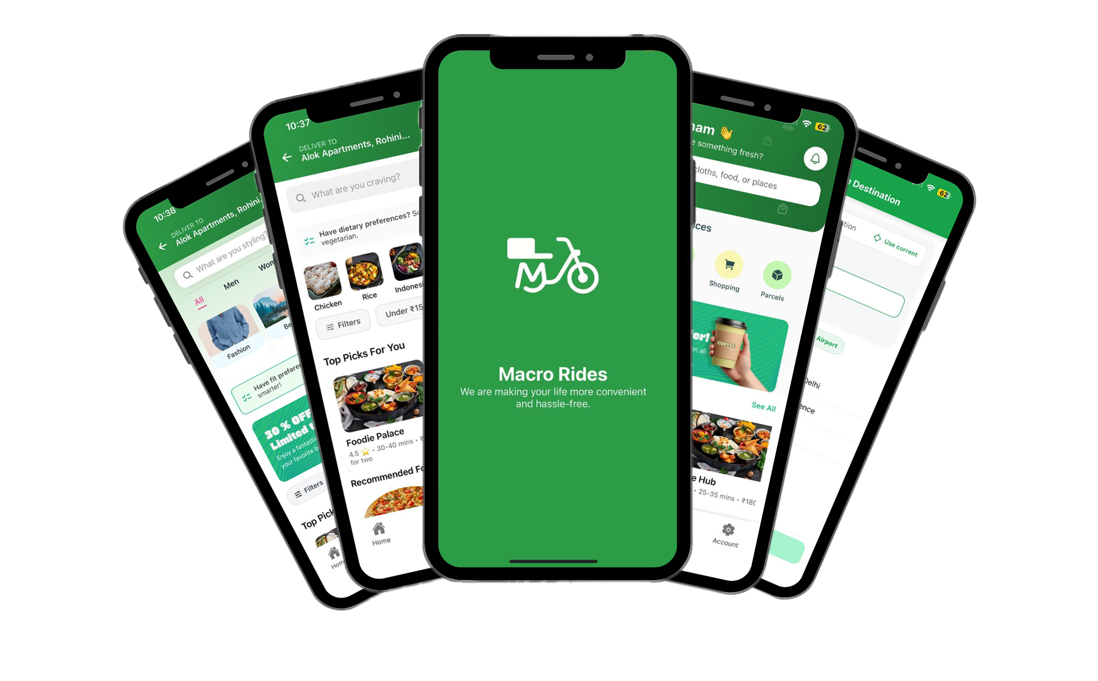 Macro Rides App Mockup